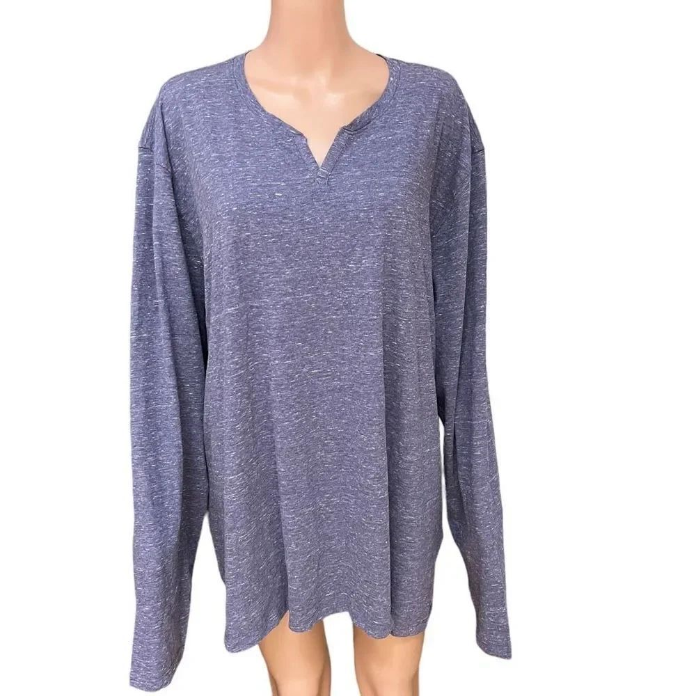 Abound men’s cotton blend long sleeve tee heather purple size 4XL NWOT